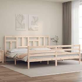 vidaXL Bed Frame med huvudgavel 200x200 cm massivt trä 3194981