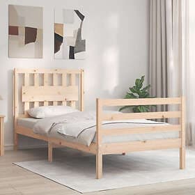 vidaXL Bed Frame med huvudgavel enkelsäng massivt trä 3194276