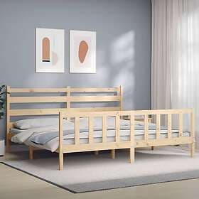 vidaXL Bed Frame med huvudgavel 200x200 cm massivt trä 3192056