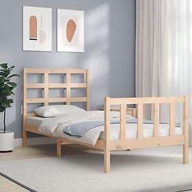 vidaXL Bed Frame med huvudgavel 90x200 cm massivt trä 3192086