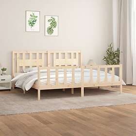 vidaXL Bed Frame med huvudgavel massiv furu 200x200 cm 3188186