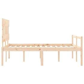 vidaXL Bed Frame med huvudgavel 140x190 cm massivt trä 3195396