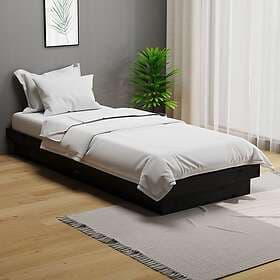 vidaXL Bed Frame svart massivt trä 75x190 cm 819936