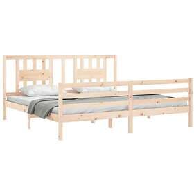 vidaXL Bed Frame med huvudgavel 200x200 cm massivt trä 3194591