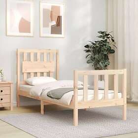 vidaXL Bed Frame med sänggavel 2FT6 Small enkel massivt trä 3192386