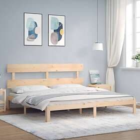 vidaXL Bed Frame med huvudgavel massivt trä 3193546