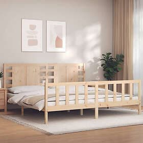 vidaXL Bed Frame med huvudgavel 200x200 cm massivt trä 3192836