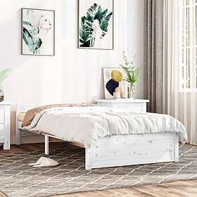 vidaXL Bed Frame vit massivt trä 75x190 cm 815005