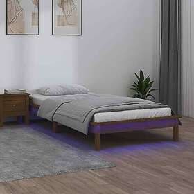 vidaXL Bed Frame LED honungsbrun 75x190 cm massiv trä 820634