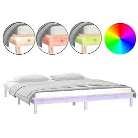 vidaXL Bed Frame LED 200x200 cm massivt trä 820626
