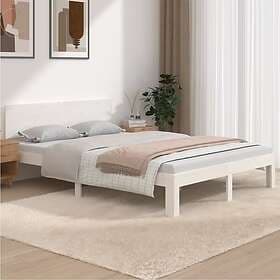 vidaXL Bed Frame white solid wood 135x190 cm
