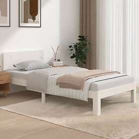 vidaXL Bed Frame vit massivt trä 90x190 cm 3FT 810461