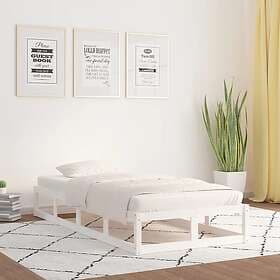 vidaXL Bed Frame vit 75x190 cm massiv trä 820822