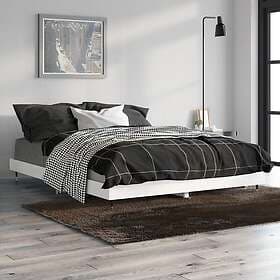 vidaXL Bed Frame vit högglans 140x190 cm konstruerat trä 832175