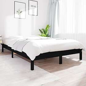 vidaXL Bed Frame svart 160x200 cm massiv furu 820555