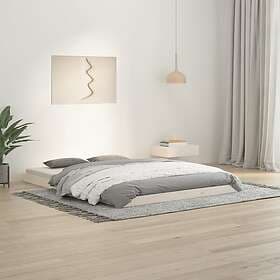 vidaXL Bed Frame vit 135x190 cm dubbel massiv furu 823470