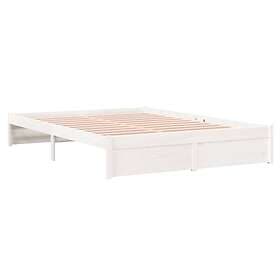 vidaXL Bed Frame white solid wood 140x200 cm