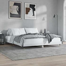 vidaXL Bed Frame white high gloss 180x200 cm engineered wood