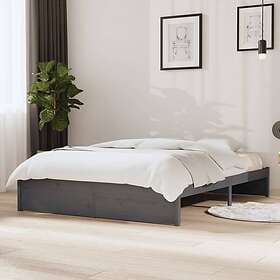 vidaXL Bed Frame grå massivt trä 140x200 cm 814951