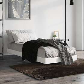 vidaXL Bed Frame vit högglans 75x190 cm konstruerad trä 832207