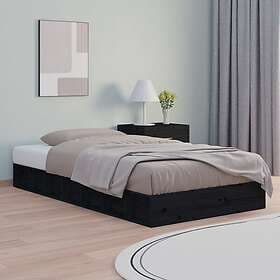 vidaXL Bed Frame svart 75x190 cm 2FT6 massiv trä 820700