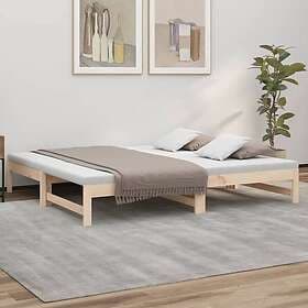 vidaXL Utdragbar dagbädd 2x(90x190) cm massiv furu 823414
