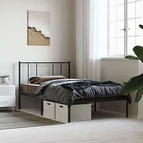 vidaXL Bed Frame med huvudgavel metall svart 100x200 cm 352475