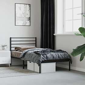 vidaXL Bed Frame med huvudgavel metall svart 107x203 cm 352315