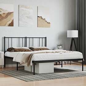 vidaXL Bed Frame med huvudgavel metall svart 120x190 cm 352477