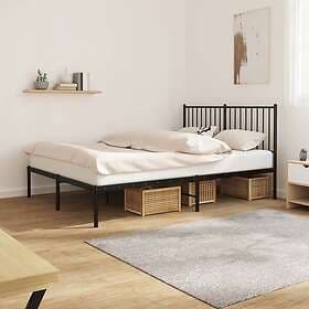 vidaXL Bed Frame med huvudgavel metall svart 135x190 cm 350863