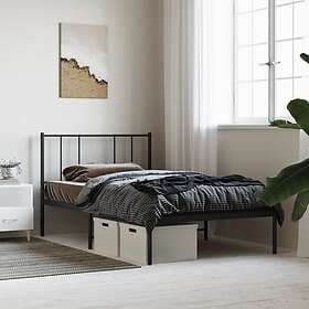 vidaXL Bed Frame med huvudgavel metall svart 90x200 cm 352473