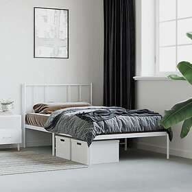 vidaXL Bed Frame med huvudgavel metall vit 107x203 cm 352525