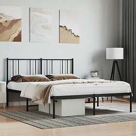 vidaXL Bed Frame med huvudgavel metall svart 135x190 cm 352479