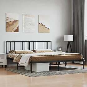 vidaXL Bed Frame med huvudgavel metall svart 180x200 cm 352484