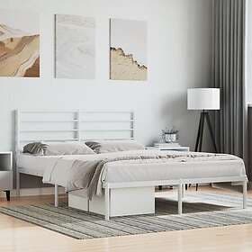vidaXL Bed Frame med huvudgavel metall vit 150x200 cm 352370
