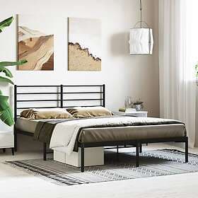 vidaXL Bed Frame med huvudgavel metall svart 160x200 cm 352322