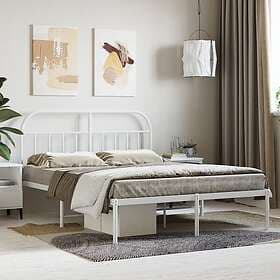 vidaXL Bed Frame med huvudgavel metall vit 150x200 cm 353686