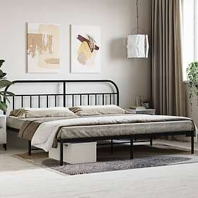 vidaXL Bed Frame med huvudgavel metall svart 193x203 cm 353641
