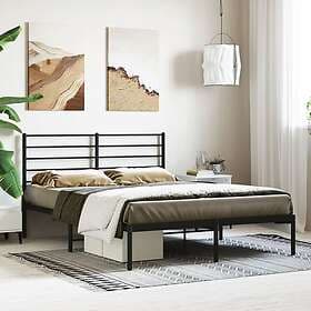 vidaXL Bed Frame med huvudgavel metall svart 140x190 cm 352319