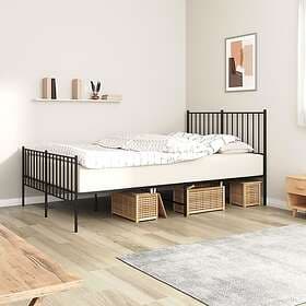 vidaXL Bed Frame med huvudgavel och fotgavel svart metall 120x200 cm 350880