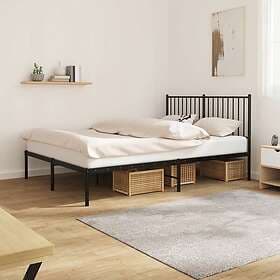 vidaXL Bed Frame med huvudgavel metall svart 140x200 cm 350865