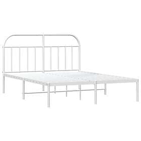 vidaXL Bed Frame med huvudgavel metall vit 140x200 cm 353685