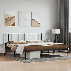 vidaXL Bed Frame med huvudgavel metall svart 193x203 cm 352486