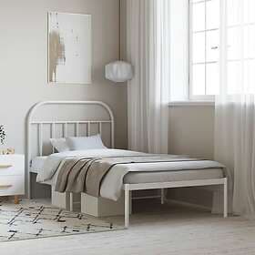 vidaXL Bed Frame med huvudgavel metall vit 107x203 cm 353680