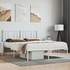 vidaXL Bed Frame med huvudgavel metall vit 120x190 cm 352526
