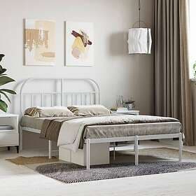 vidaXL Bed Frame med huvudgavel metall vit 120x190 cm 353681