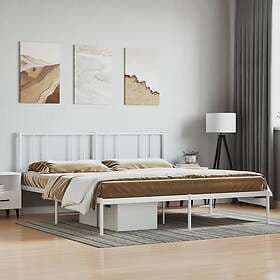 vidaXL Bed Frame med huvudgavel metall vit 200x200 cm 352536
