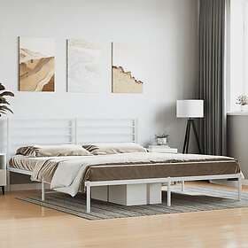 vidaXL Bed Frame med huvudgavel metall vit 200x200 cm 352375