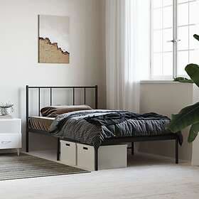 vidaXL Bed Frame med huvudgavel metall svart 75x190 cm 352470