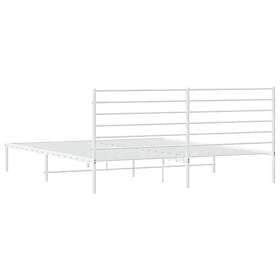 vidaXL Bed Frame med huvudgavel metall vit 193x203 cm 352374